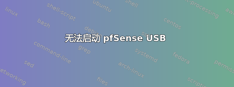 无法启动 pfSense USB