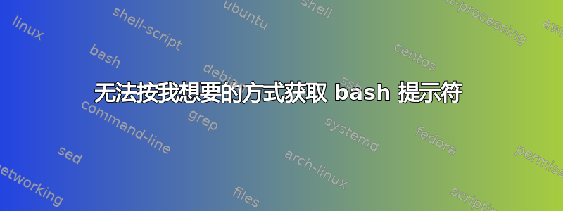 无法按我想要的方式获取 bash 提示符