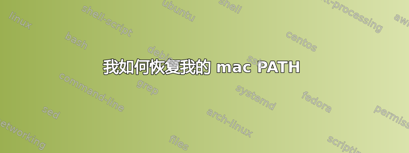 我如何恢复我的 mac PATH