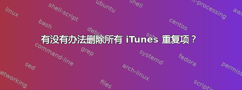 有没有办法删除所有 iTunes 重复项？