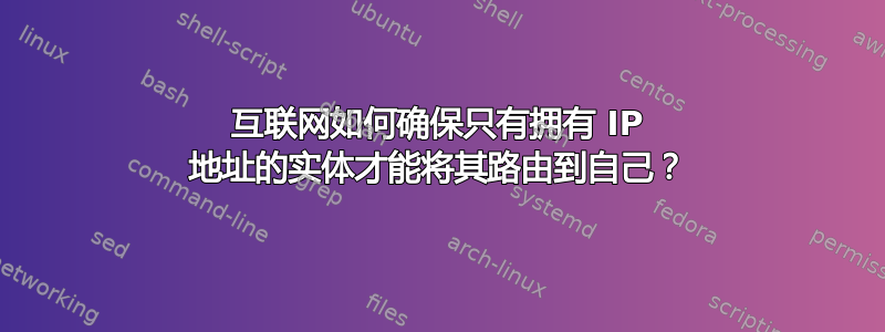 互联网如何确保只有拥有 IP 地址的实体才能将其路由到自己？