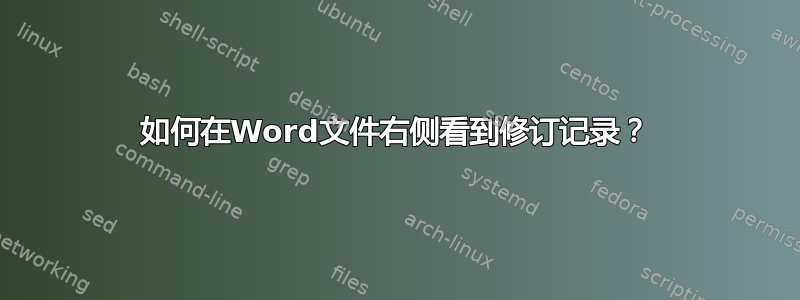 如何在Word文件右侧看到修订记录？