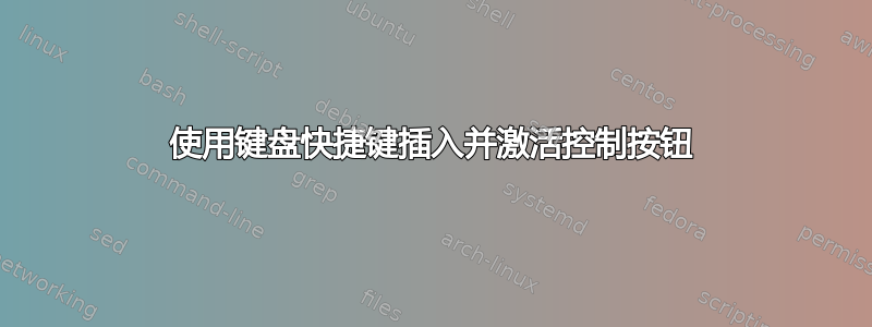 使用键盘快捷键插入并激活控制按钮