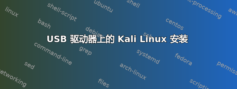 USB 驱动器上的 Kali Linux 安装