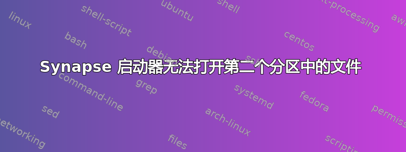 Synapse 启动器无法打开第二个分区中的文件