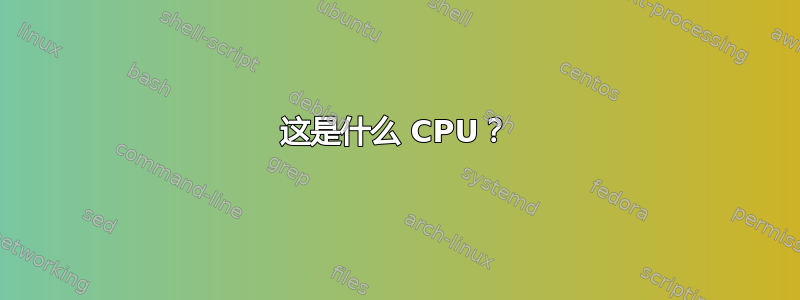 这是什么 CPU？