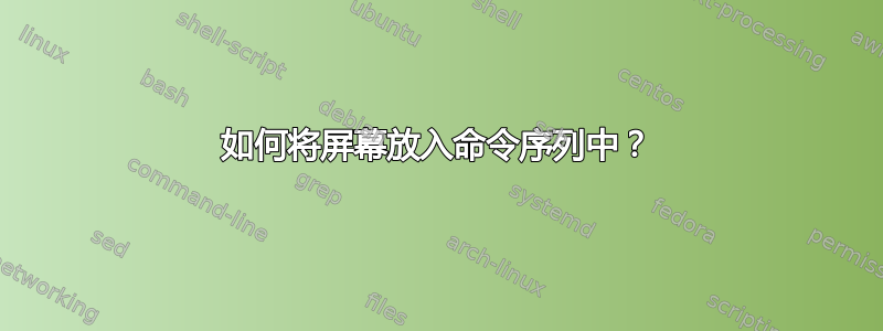 如何将屏幕放入命令序列中？