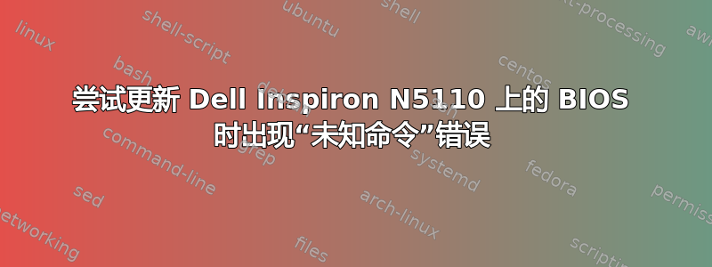 尝试更新 Dell Inspiron N5110 上的 BIOS 时出现“未知命令”错误