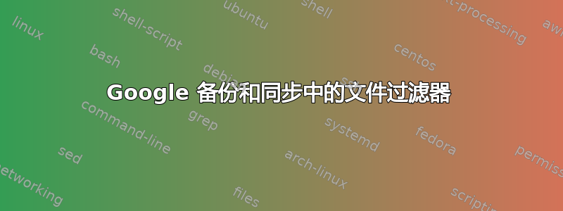 Google 备份和同步中的文件过滤器