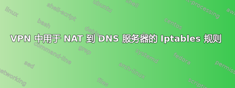 VPN 中用于 NAT 到 DNS 服务器的 Iptables 规则