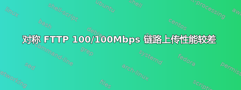 对称 FTTP 100/100Mbps 链路上传性能较差