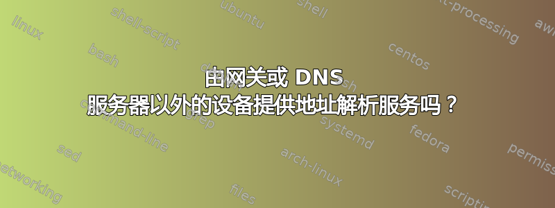 由网关或 DNS 服务器以外的设备提供地址解析服务吗？