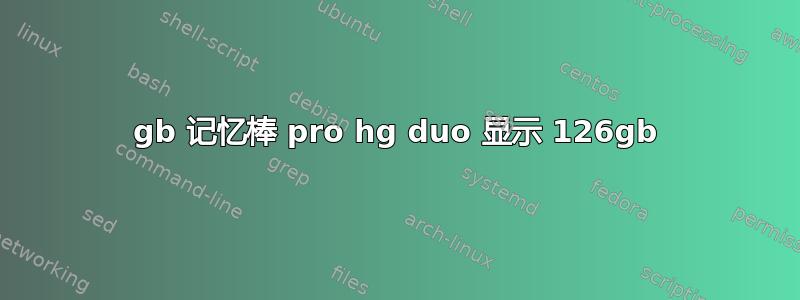 16gb 记忆棒 pro hg duo 显示 126gb