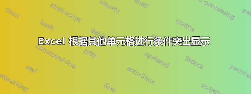 Excel 根据其他单元格进行条件突出显示