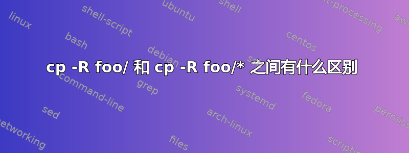 cp -R foo/ 和 cp -R foo/* 之间有什么区别