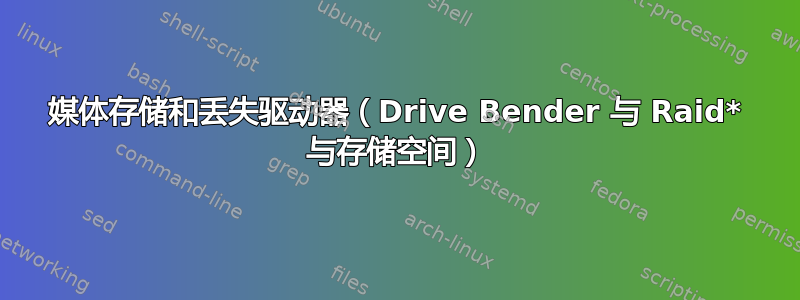 媒体存储和丢失驱动器（Drive Bender 与 Raid* 与存储空间）