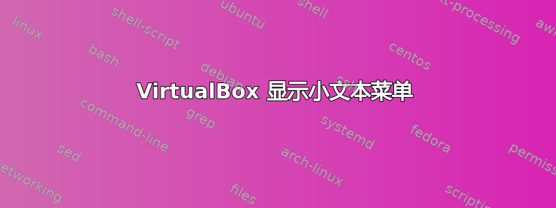 VirtualBox 显示小文本菜单