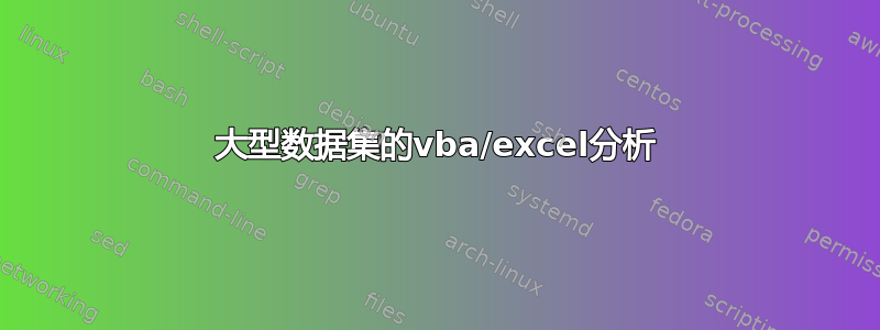 大型数据集的vba/excel分析