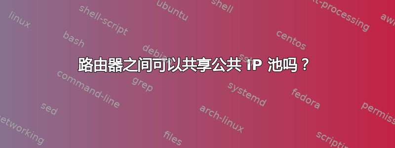 路由器之间可以共享公共 IP 池吗？