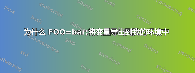 为什么 FOO=bar;将变量导出到我的环境中