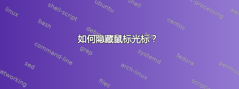 如何隐藏鼠标光标？