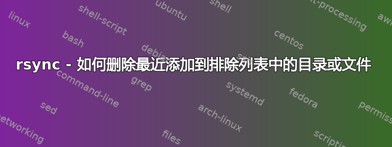 rsync - 如何删除最近添加到排除列表中的目录或文件