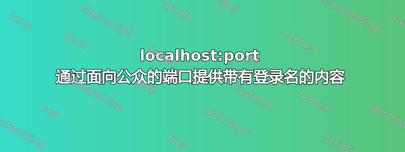 localhost:port 通过面向公众的端口提供带有登录名的内容