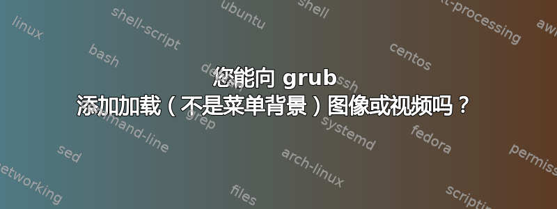 您能向 grub 添加加载（不是菜单背景）图像或视频吗？