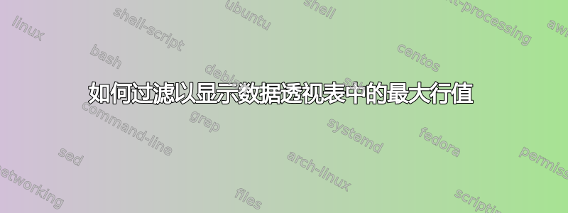 如何过滤以显示数据透视表中的最大行值