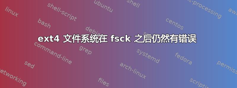 ext4 文件系统在 fsck 之后仍然有错误