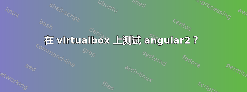 在 virtualbox 上测试 angular2？