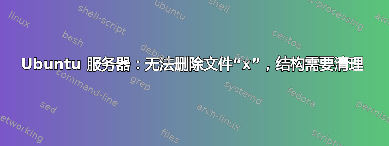 Ubuntu 服务器：无法删除文件“x”，结构需要清理