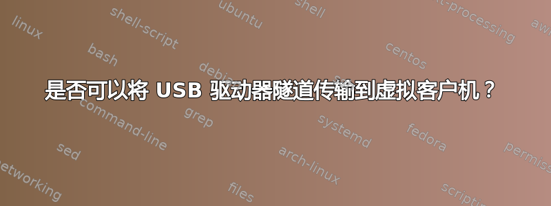 是否可以将 USB 驱动器隧道传输到虚拟客户机？