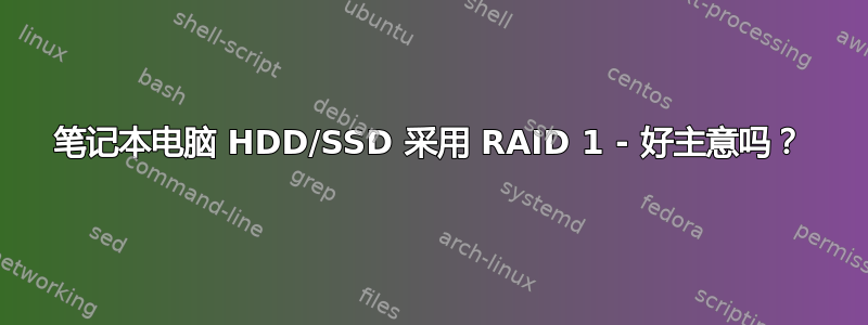 笔记本电脑 HDD/SSD 采用 RAID 1 - 好主意吗？