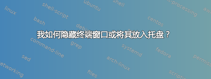 我如何隐藏终端窗口或将其放入托盘？