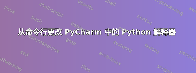 从命令行更改 PyCharm 中的 Python 解释器