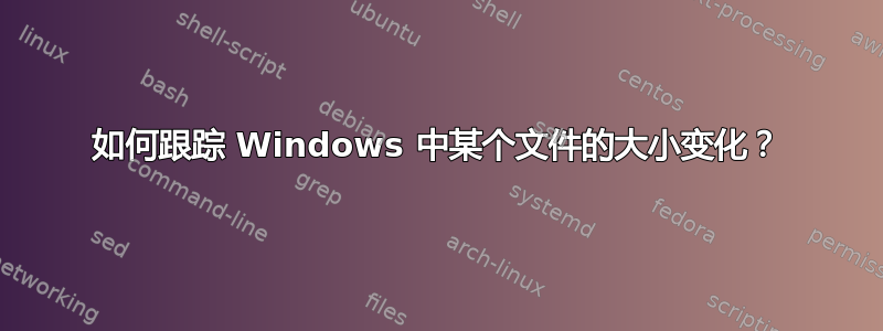 如何跟踪 Windows 中某个文件的大小变化？