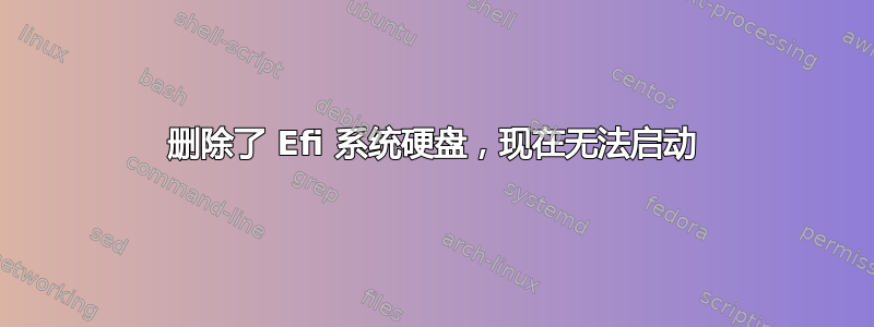 删除了 Efi 系统硬盘，现在无法启动