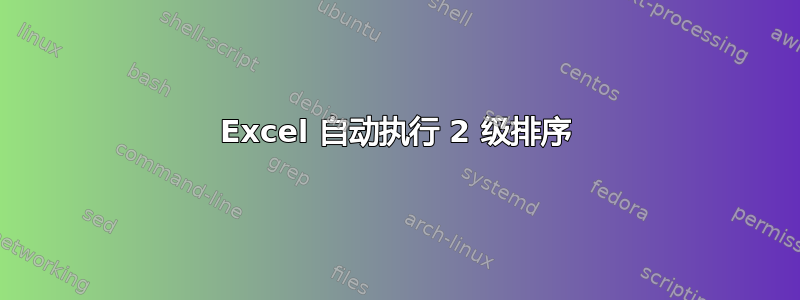 Excel 自动执行 2 级排序