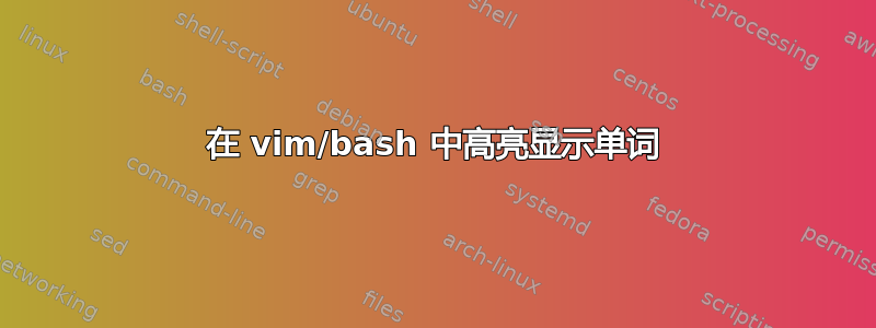 在 vim/bash 中高亮显示单词