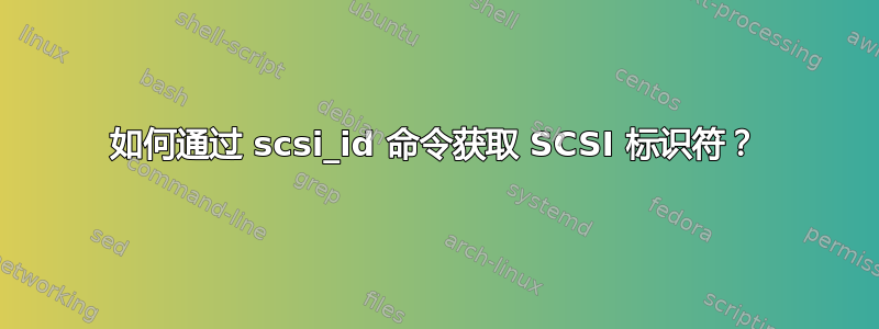 如何通过 scsi_id 命令获取 SCSI 标识符？