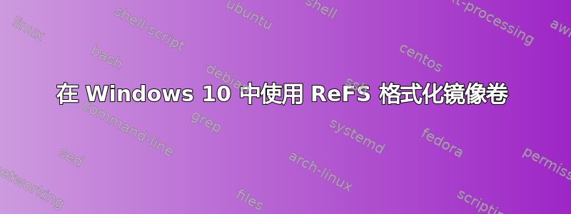 在 Windows 10 中使用 ReFS 格式化镜像卷