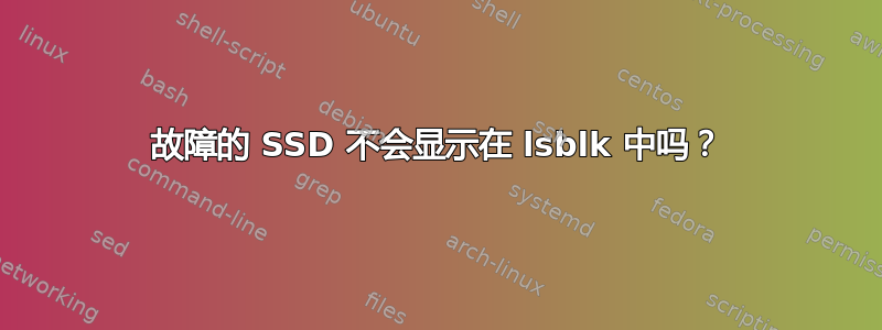 故障的 SSD 不会显示在 lsblk 中吗？