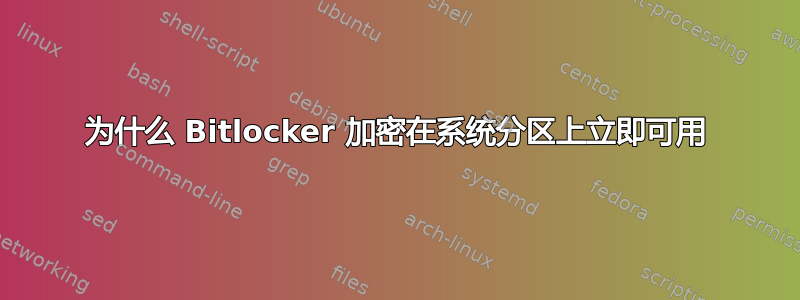 为什么 Bitlocker 加密在系统分区上立即可用