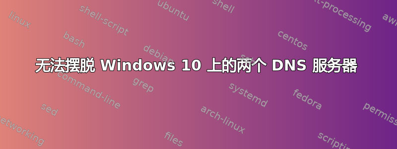 无法摆脱 Windows 10 上的两个 DNS 服务器