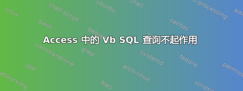 Access 中的 Vb SQL 查询不起作用