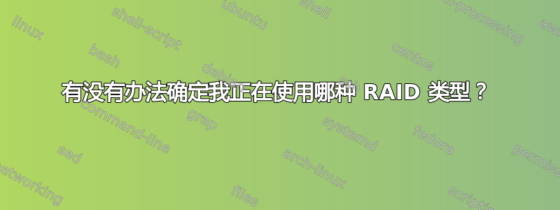 有没有办法确定我正在使用哪种 RAID 类型？