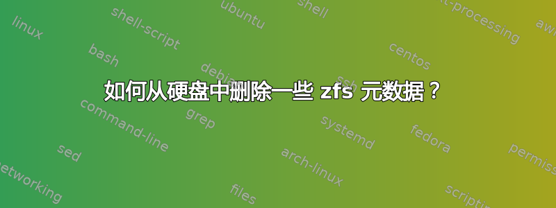 如何从硬盘中删除一些 zfs 元数据？