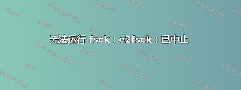 无法运行 fsck；e2fsck：已中止