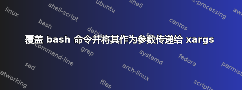 覆盖 bash 命令并将其作为参数传递给 xargs